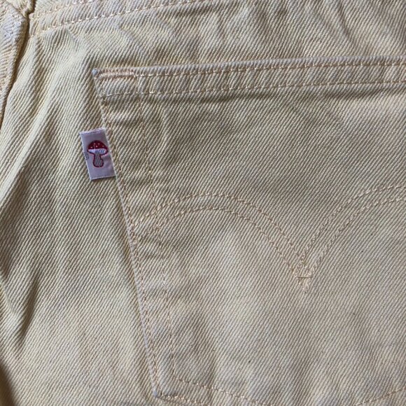 Levi's501 Vintage Jeans Cotton100 Yellow W27L26 Cropped Straight Leg MushroomTag - Picture 13 of 15